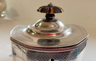 A George III silver tea caddy, John Fray, London 1806