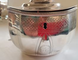 A George III silver tea caddy, John Fray, London 1806