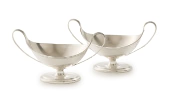 A pair of Edward VII silver salts, Williams Ltd, Birmingham, 1902