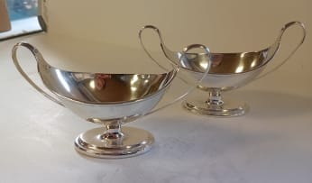 A pair of Edward VII silver salts, Williams Ltd, Birmingham, 1902