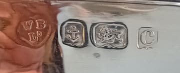 A pair of Edward VII silver salts, Williams Ltd, Birmingham, 1902