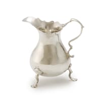 A George II silver milk jug, makers mark indistinct, London, 1754
