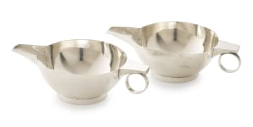 A pair of George V silver sauceboats, Stewart Dawson & Co Ltd, Birmingham, 1910