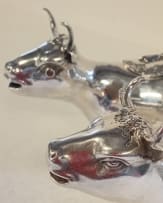 A silver cow creamer, Theodor Hartman, London 1902 and B Muller, Chester 1902