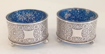 A pair of Victorian silver salts, John Crichton, Edinburgh 1879