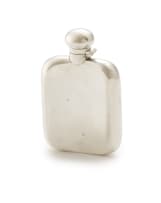 An Edward VII silver hip flask, unknown maker, Birmingham, 1904