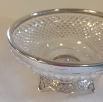 An Edward VII glass and silver-mount pedestal bowl, Thomas Latham & Ernest Morton, Chester 1903