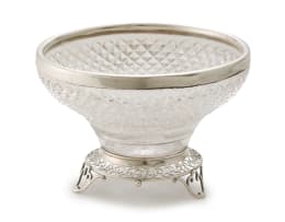 An Edward VII glass and silver-mount pedestal bowl, Thomas Latham & Ernest Morton, Chester 1903