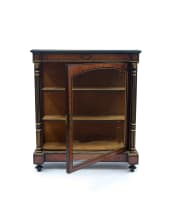 Victorian burr walnut, ebonised and inlaid pier cabinet, late 19th century