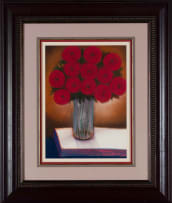 Pieter van der Westhuizen; Red Flowers in a Vase