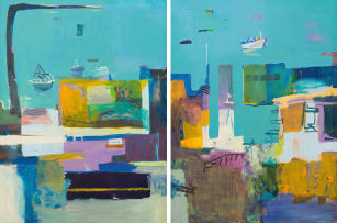 Mary Visser; Harbour Composition, diptych