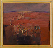 Nico Roos; Untitled (Abstract Landscape in Brown and Red)