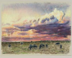 Zakkie Eloff; Landscape with Wildebeest