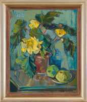 Barbara Grace Burry; Still Life with Yellow Roses