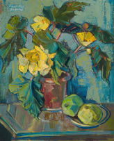 Barbara Grace Burry; Still Life with Yellow Roses