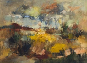 Paul du Toit; Abstract Landscape in Red, Blue and Yellow