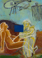Simon Stone; Two Nude Figures with Instrument