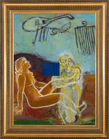 Simon Stone; Two Nude Figures with Instrument