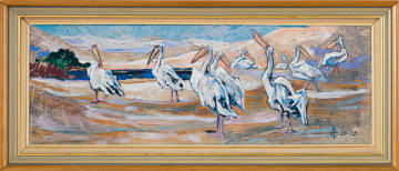 Johannes Blatt; Pelicans in a Landscape
