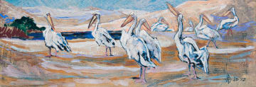 Johannes Blatt; Pelicans in a Landscape