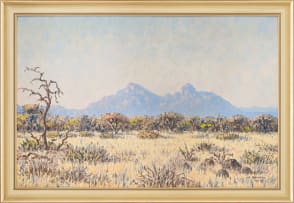 Herbert Diener; Grassy Landscape with Mountains in the Distance