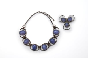 Erich Frey chalcedony necklace and brooch