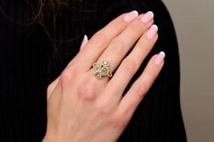 Yellow diamond dress ring