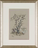 Gregoire Boonzaier; Tree with Houses in the Distance
