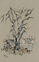 Gregoire Boonzaier; Tree with Houses in the Distance