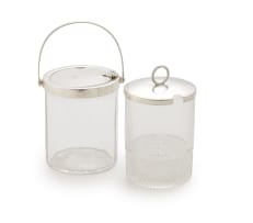 An Edward VII silver mounted preserve jar, Hukin & Heath, London, 1901 and Birmingham, 1902