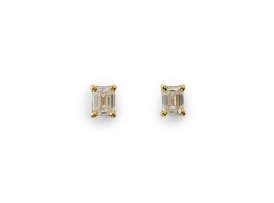 Emerald-cut diamond studs