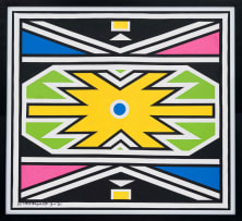 Esther Mahlangu; Untitled (Ndebele Design with Yellow Centre)