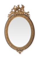 French Louis XVI style oval gilt wall mirror, 19th century