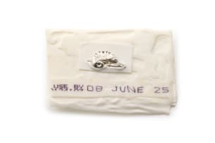 Chris de Beer 'Vervaldatum # 3 (use by 8 June 2025)' brooch