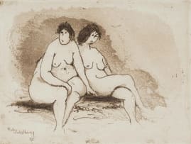 Pieter van der Westhuizen; Two Seated Nudes