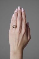 Quartz and diamond ring