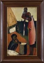 Pranas Domsaitis; Mother and Child Stamping Maize