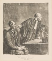 Honore Daumier; So Goes His Story; Plead Not Guilty; A Sure Case; This Saintly Woman; Such a Devoted Husband; A Respected Citizen, from the Law and Justice portfolio, six