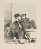 Honore Daumier; So Goes His Story; Plead Not Guilty; A Sure Case; This Saintly Woman; Such a Devoted Husband; A Respected Citizen, from the Law and Justice portfolio, six