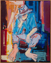 Ephraim Ngatane; Seated Figure with Hat