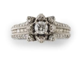 Diamond lotus ring
