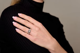Diamond lotus ring