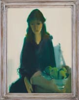 Louis van Heerden; Seated Woman and Apples in a Bowl