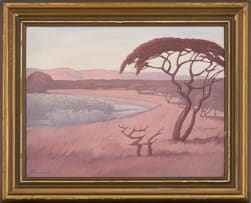 Jacob Hendrik Pierneef; Landscape with Acacia Tree