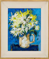 Aileen Lipkin; White and Yellow Flowers in a Jug