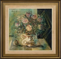 Christo Coetzee; Still Life with Roses and Pear