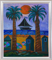 Jan Vermeiren; Beach Scene with Boat
