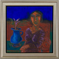 Jan Vermeiren; Seated Woman with Vase of Flowers