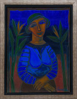 Jan Vermeiren; Portrait of a Woman with Strelitzias