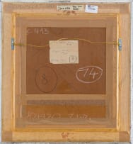 Maggie Laubser; Composition with Head, Foliage and Huts